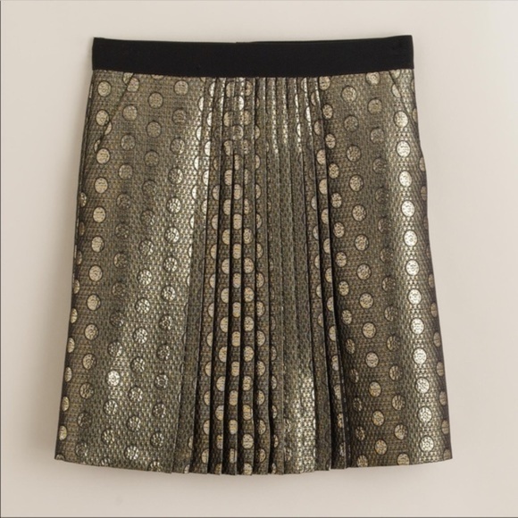 J. Crew Dresses & Skirts - J. Crew Metallic Gold Pleated Mini Skirt